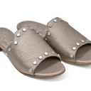 Brighton  • Night Sandals leather studded slides Zinc Pearl made in Italy Photo 0