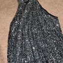 Nasty Gal sequin black and silver halter neck mini dress Photo 3