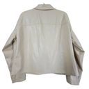 T Tahari Tahari Womens L Cream Faux Leather Shirt Jacket Shacket Vanilla Boxy Oversized Photo 1