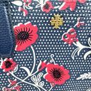 Tory Burch Tory‎ Burch Womens Blake Printed Small Tote 139347 Retro Batik Purse Blue Red Photo 1