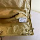 Vintage 90s Framed Gold Clutch Bag Kiss Clasp Closure Chain Shoulder Strap Beade Photo 3