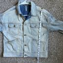 Free People  Light Wash Denim Jacket Jean Casual Spring Summer Boho Bohemian XS Photo 5