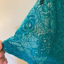 Leo & Nicole  Lined Lace Aqua Top Size Medium Photo 2