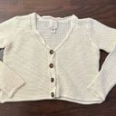 Joie  white knit cropped cotton cardigan sweater size S Photo 4