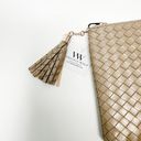 Virginia Wolf Mimi Gold Criss Cross Weave Clutch, NWT, MSRP $88 Photo 2