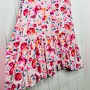 No Comment  Floral Summer Ruffle Flounce Hem Mini Dress Spaghetti Strap Cottage M Photo 5