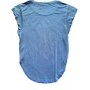 Halara NEW  Round Neck Curved Hem Yoga Sports Top Blue Large Photo 4