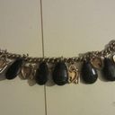 Monet Vintage  Charm Bracelet Black Enamel Gold Tone 7.5 Inches Photo 4