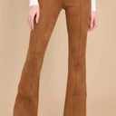 Spanx Faux Suede Flare Pant Rich Caramel High-Rise Waist Shapewear Stretchy Tall Photo 4