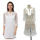 Gretchen Scott  Mesh Embroidered Dress Net Game White Size XS Photo 1