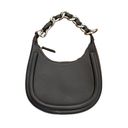 Topshop  - Selena Curved Chain Strap Shoulder Bag in Black & Silver Photo 0