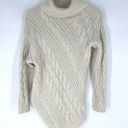 Listicle  Cozy Cable Knit Turtleneck Sweater Pointed Hem Cream S/M Photo 0