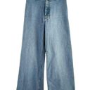ZARA  High Waist Marine Straight Wide Leg Jeans Raw Hem Light Blue Wash, Size 4 Photo 1