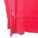 We The Free FP North Shore Red Waffle Knit Oversized Top Photo 5