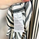 Banana Republic  Factory Cream Black Striped Satin Long Sleeve Maxi Shirt Dress Photo 13