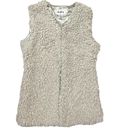 Daytrip  MEDIUM Silver Lining Hidden Front Hooks Closure Faux Fur Sherpa Vest Photo 7