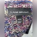 Lane Bryant  Open Cardigan Sweater 14/16 Purple Green Blue GoldMetallic Oversized Photo 6