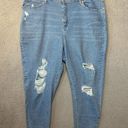 Levi's Signature  Strauss Jeans Women 20W Blue Denim Mom Jean Stretch Distressed Photo 0