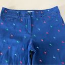 Talbots  Multi Color Flamingo Print Blue Capri Pants Size 8Petite Photo 2