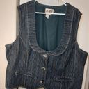 Ami Dark Blue Denim Pinstripe Vest Size 3X Vintage Western Boho Twee Y2K Preppy Photo 7