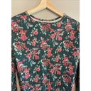 L.L.Bean  Pink & Green Floral Active Womens Size L Long Sleeve Top Supima Cotton Photo 5