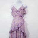 ASTR  the Label Lilac Multi Color Floral High Low Ruffle Dress Cold Dress Photo 5