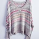 American Eagle  Striped Knit Chunky Long Sleeve Sweater Photo 0