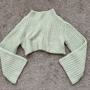 Mock Neck Crop Sweater Green Photo 0