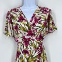 June & Hudson Women's Floral Wrap Dress Maxi Spring Tie Back Red White Size larg Size L Photo 3