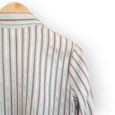 American Vintage Vintage The Wardrobe Builder White Silver Red Striped Button Down Shirt L Photo 5