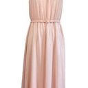 Ralph Lauren Women's Cocktail Dress Size 8 Pink Chiffon Belted A-Line Midi Photo 0