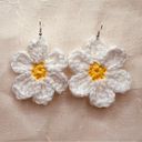 Daisy  Earrings | Flower Crochet Jewelry | Sterling Silver Fish Hook Earrings Photo 0