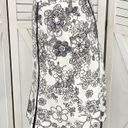 Apt. 9  Floral Twill A Line Skirt Black White 8 Cotton Photo 1