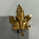 Large vintage enameled leaf brooch pin in rust color, maple leaf Photo 1