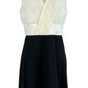 DKNY  Women's Cocktail Dress Size 16 Black and White Ivory Pleated Fit and Flare Photo 0