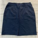 Tahari  Pencil Skirt Womens M Ponte Elastic Waist Back Slit Navy Blue Career NWT Photo 1