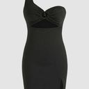 Cider  Black One Shoulder Cut Out Mini Dress Photo 0