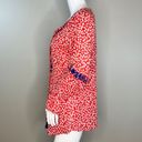 Solitaire  Blouse Womens Medium Red White Ditzy Floral Blue Embroidery Bohemian Photo 3