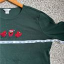 Christopher & Banks  Green Red Happy Holidays Long Sleeve T-Shirt XL Cardinal Photo 5