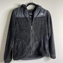 The North Face  black oso hybrid hooded fleece fuzzy zip up jacket small women Photo 0