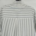 Lou & grey  Oversized Beachy Button Up Shirt White Blue Embroidered Stripe Sz M Photo 7