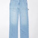 American Eagle Dreamy Drape Stretch Super High-Waisted Baggy Wide-Leg Jean in Easy Breezy Blue Photo 3