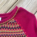 Susan Bristol  Women's Pink Lattice Front Pullover Sweater Size L Photo 4