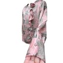 Blossom VTG 90s Floral Satin Button Up Blouse Flower  Detail Pink Women’s 12 Photo 2