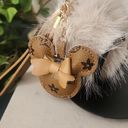 Fashion Pom Pom Keychain Purse Charm with Mouse and Tassel Tan Photo 3