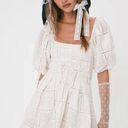 For Love & Lemons  Everette Mini Dress Ivory Size Small NWT Lace Up Detail Eyelet Photo 0