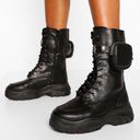 Boohoo POUCH DETAIL CALF HIGH CHUNKY COMBAT BOOTS Photo 4