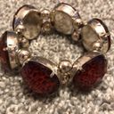 Macy's Red & Black Leopard Print Stretchy Bracelet Photo 1