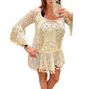 Antica Sartoria Coverup Swim Pool Off White BOHO Dress Eyelet, Size: Large NWT Photo 0