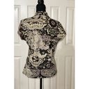 Cato  Womens Blouse Shirt Wrap V Neck Sexy Slim Fit Floral Top Career Work- Sz L Photo 1